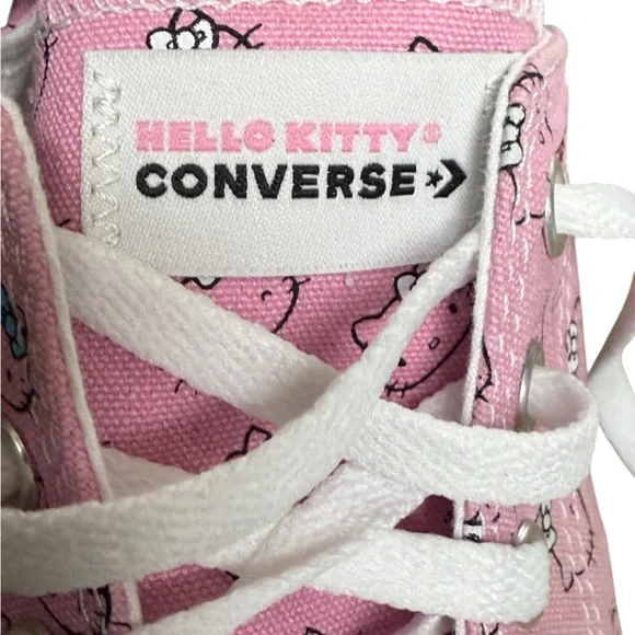 Converse Hello Kitty x Chuck Taylor All Star Ox 'Pink Kitty Pattern Low Tops 9.5 - Picture 13 of 15